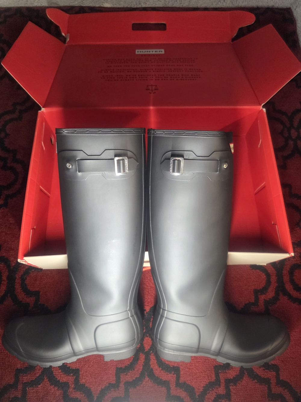 Hunter Original Tall Black Rain Boots Size 9 Matte - Picture 10 of 15